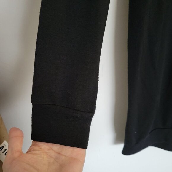 Wilfred Free Black Soft Knit Crewneck Long Sleeve Shift Sweater Dress Size Small - Picture 5 of 11